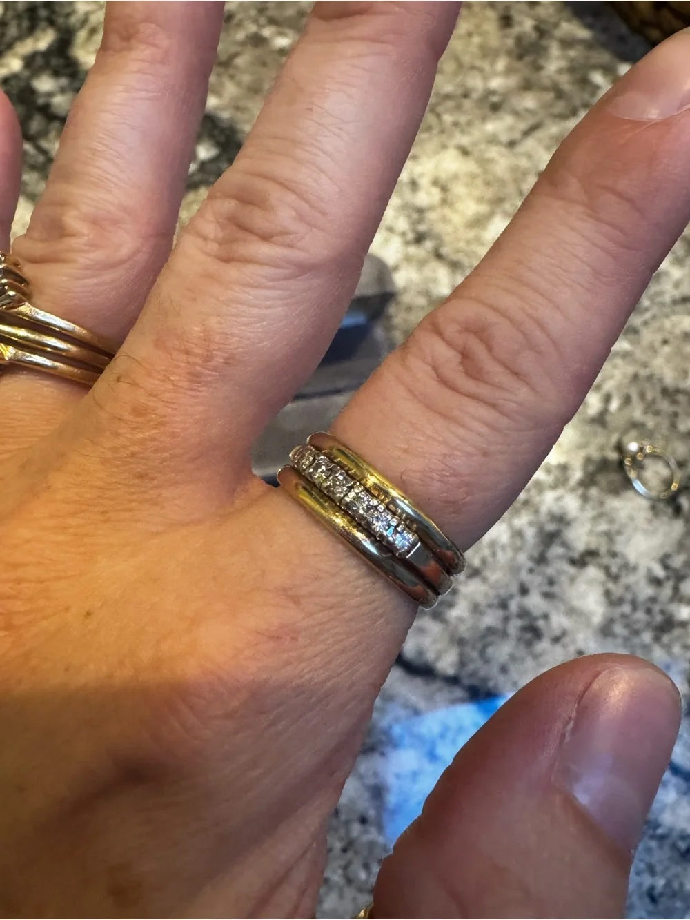 14 KT Gold Diamond Cigar Band - Picture 5 of 5